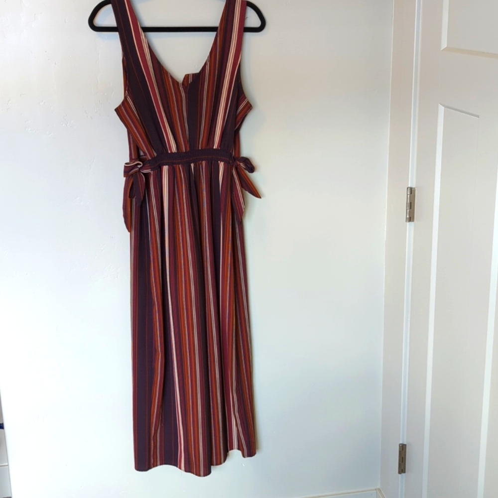 Xhilaration Purple Striped Tie Tank Maxi Women's Jumper M